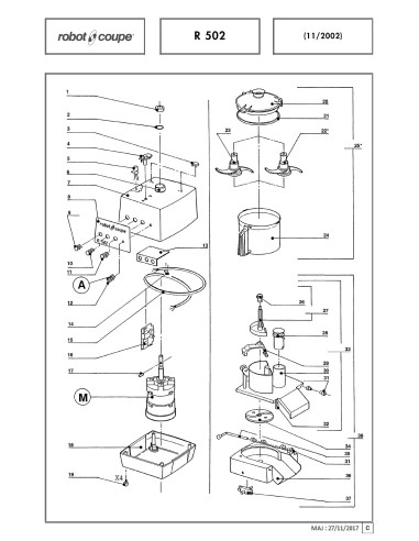 Pièces détachées pour Combinés R 502 - Robot Coupe 