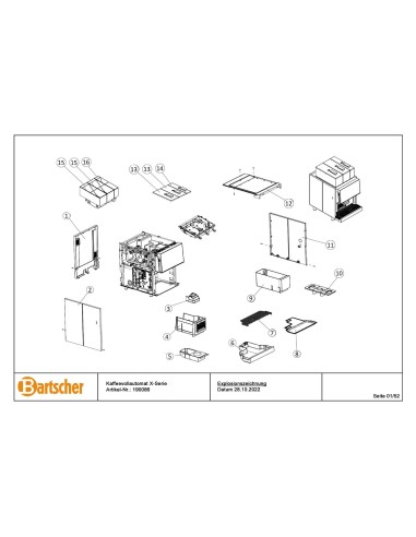 Pièces détachées pour Distributeur autom. de café KV2 Premium marque Bartsher 