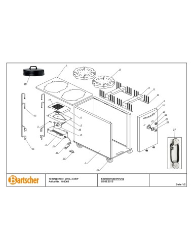 Pièces détachées pour Distributeur d'assiettes, chauffage éle. marque Bartsher 