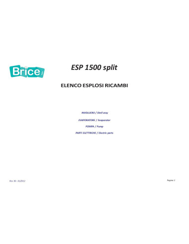 Pièces détachées EURFRIGOR ESP1500SPLIT Annee 01-2012 