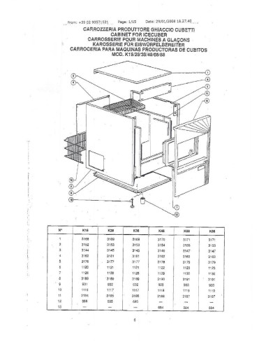 Pièces détachées EURFRIGOR K130 Annee 2008 