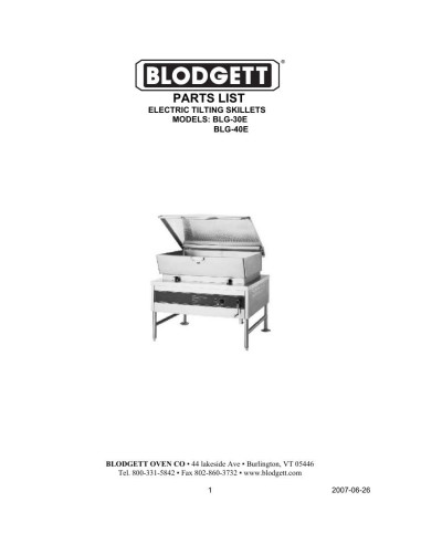 Pièces détachées BLODGETT BLG-30E 