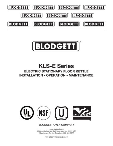 Pièces détachées BLODGETT KLS-E 