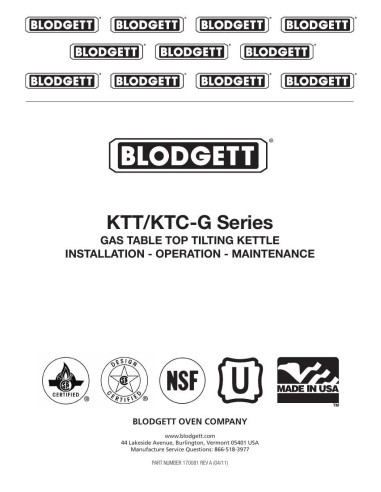 Pièces détachées BLODGETT KTC-G 