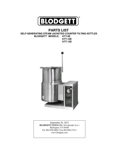 Pièces détachées BLODGETT KTT-12E 