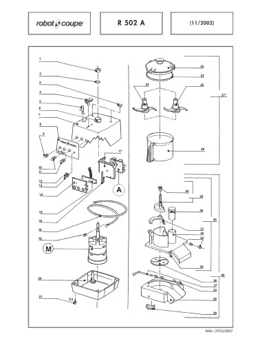 Pièces détachées pour Combinés R 502 A - Robot Coupe 