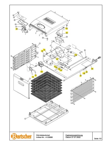 Pièces détachées pour Déshydrateur 120 marque Bartsher 
