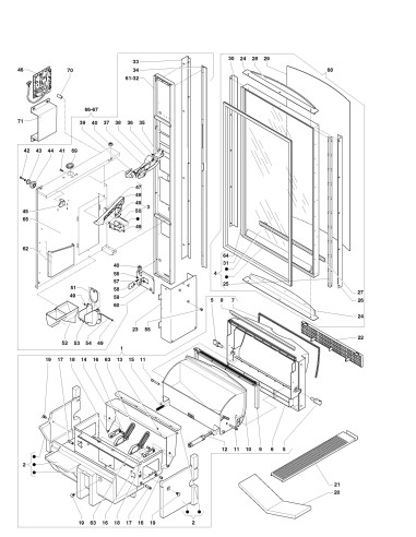 Pièces détachées Sfera   -   220V 50Hz - Porte, côté intérieur - 2 - C211X01 - Necta 