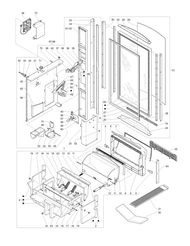 Pièces détachées Sfera Food - 220V 50Hz - Porte, côté intérieur - 2 - C223X01 - Necta 