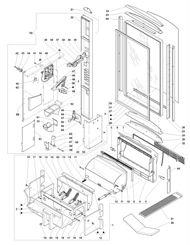 Pièces détachées Sfera P - 220 Volt - 50 Hz - Porte, côté intérieur - 2 - C232X00 - Necta 