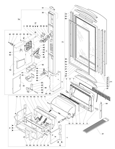 Pièces détachées Sfera P Food - 220 Volt - 50 Hz - Porte, côté intérieur - 2 - C246X00 - Necta 