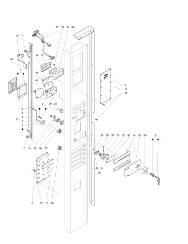 Pièces détachées Sfera P Food - 220V  50Hz - Porte, côté extérieur - 1 - C246X01 - Necta 