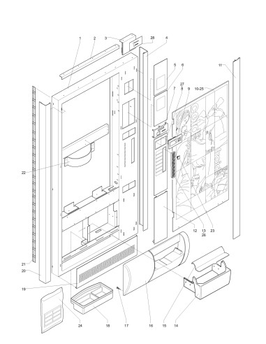 Pièces détachées Diesis   -   220V 50Hz - Porte, côté extérieur - 1 - C3275X00 - Necta 