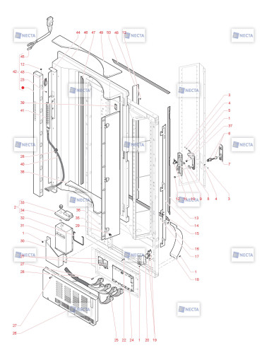 Pièces détachées Festival - 230V 50Hz - Porte, côté intérieur - 2 - C3775X01 - Necta 