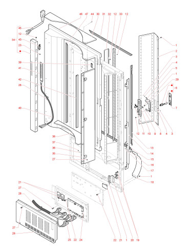 Pièces détachées Festival - 120V 60Hz - Porte - Côté intérieur - 2 - C4755X00 - Necta 