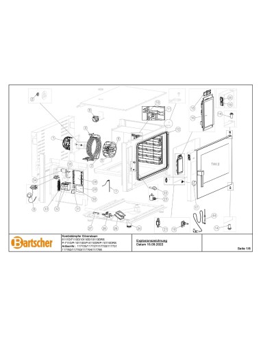 Pièces détachées pour Four mixte à vap. Silversteam P-10111DRS marque Bartsher 