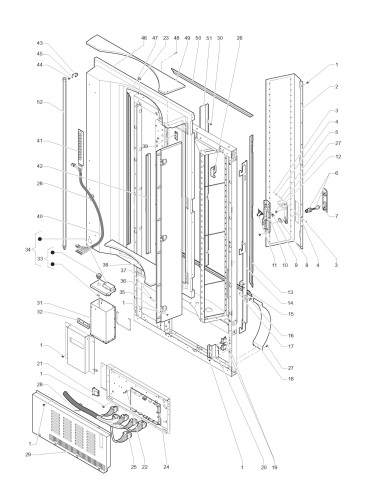 Pièces détachées Festival Classic - 230V 50Hz - Porte - Côté intérieur - 2 - C4305X00 - Necta 