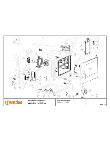 Pièces détachées pour Four mixte à vap. Silversteam P-7111DRS marque Bartsher 