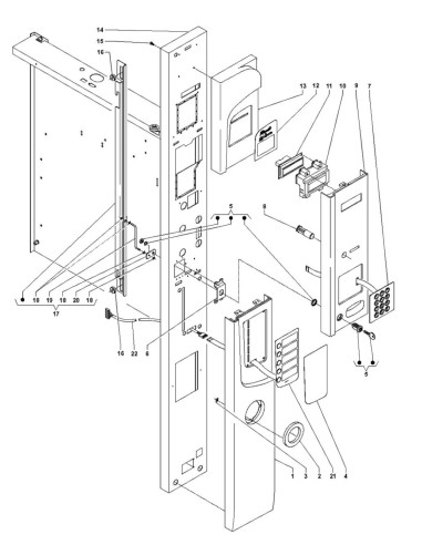 Pièces détachées Rondo' - 220 Volt - 50 Hz - Porte, côté extérieur - 1 - C212X00 - Necta 