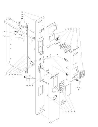 Pièces détachées Rondo' Food - 220V 50Hz - Porte, côté extérieur - 1 - C224X01 - Necta 