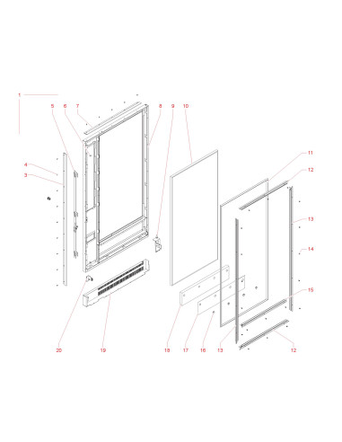 Pièces détachées Sinfonia 6 Selezioni230V 50Hz - Porte - 1 - C4345X00 - Necta 