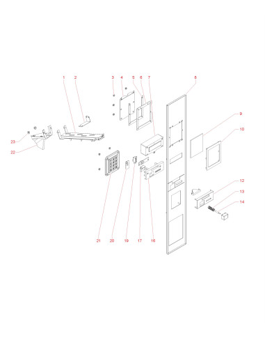 Pièces détachées Sinfonia 6 Selezioni230V 50Hz - Panneau de commande - 5 - C4345X00 - Necta 