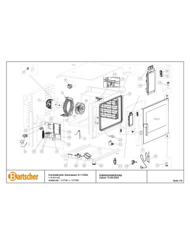 Pièces détachées pour Four mixte à vapeur Silversteam 5111DRS marque Bartsher 