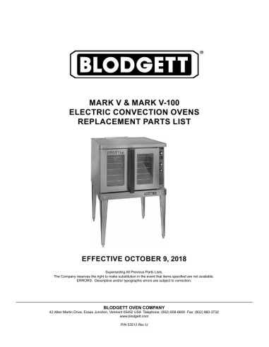 Pièces détachées BLODGETT Mark-V-100 