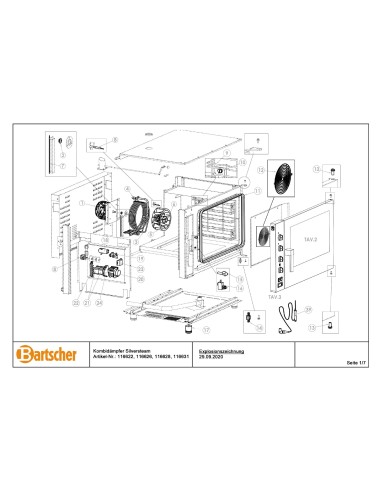 Pièces détachées pour Four mixte à vapeur Silversteam 5230M marque Bartsher 