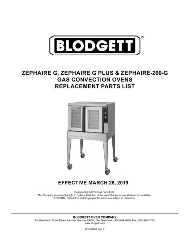 Pièces détachées BLODGETT Zephaire-200-G 