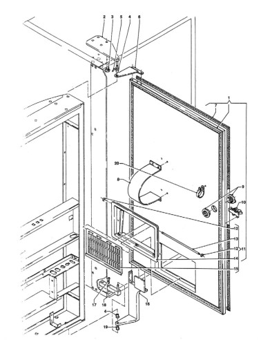 Pièces détachées Zeta 550/9 - Contre-porte - 2 - C126X0 - Necta 