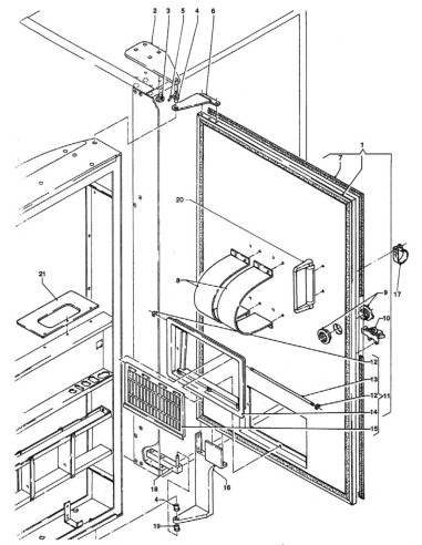 Pièces détachées Zeta 750 - Contre-porte - 2 - C149X00 - Necta 