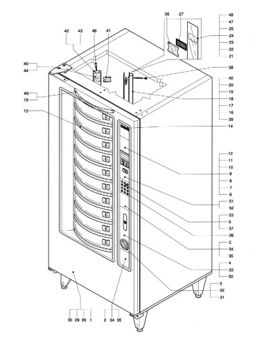 Pièces détachées Smart Hot - Gas - Porte - Côté extérieur - 1 - C129X0 - Necta 