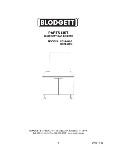 Pièces détachées BLODGETT CB24-140G 