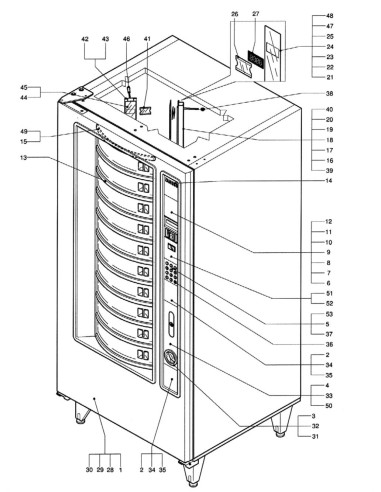 Pièces détachées Smart Hot - Gas - Porte - Côté extérieur - 1 - C129X1 - Necta 