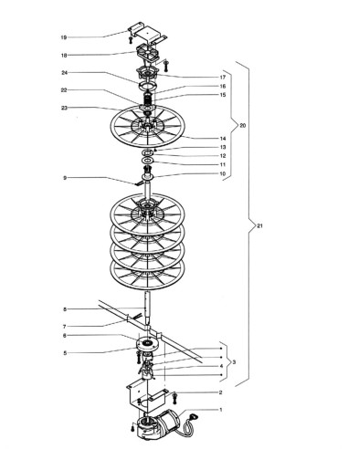 Pièces détachées Smart Hot - Gas - Arbre porte-disques - 3 - C129X1 - Necta 