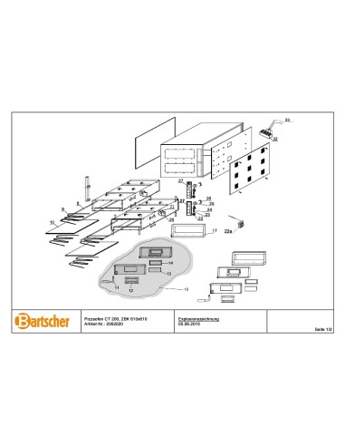 Pièces détachées pour Four pizza CT200, 2BK 610x610 marque Bartsher 