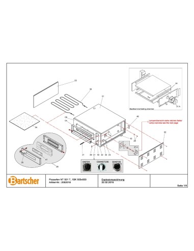 Pièces détachées pour Four pizza NT 501 marque Bartsher 