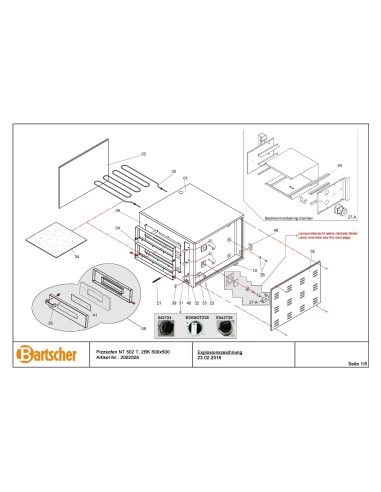 Pièces détachées pour Four pizza NT 502 marque Bartsher 