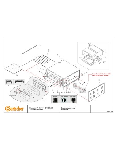 Pièces détachées pour Four pizza NT 621 marque Bartsher 