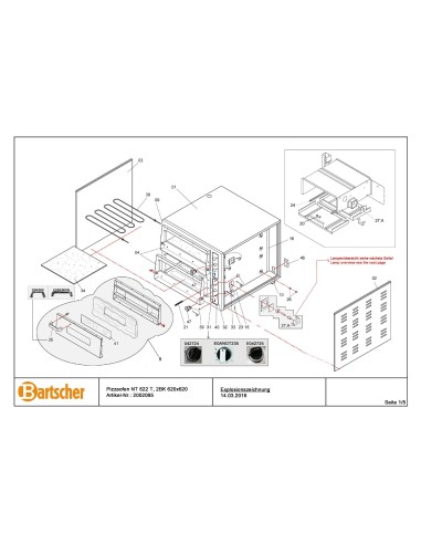 Pièces détachées pour Four pizza NT 622 marque Bartsher 