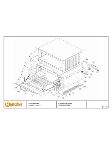 Pièces détachées pour Four pizza ST340 marque Bartsher 