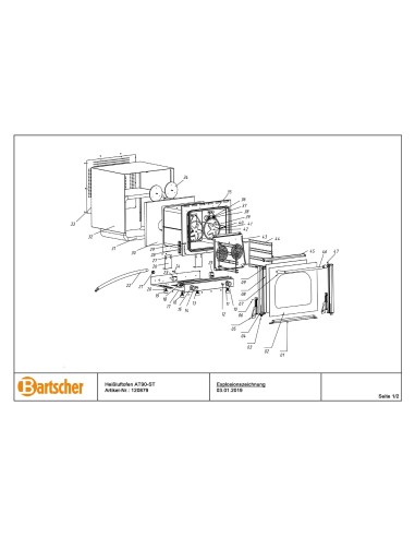 Pièces détachées pour Four à convection AT90-ST marque Bartsher 