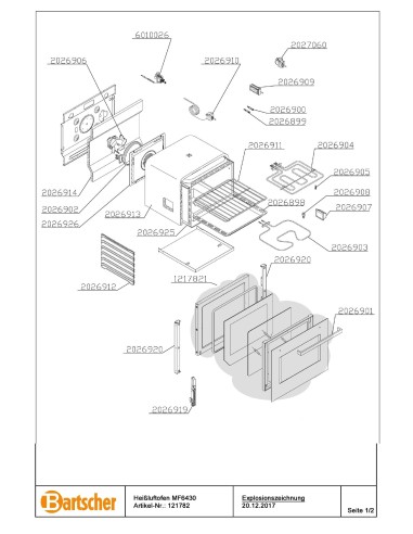 Pièces détachées pour Four à convection MF6430 marque Bartsher 